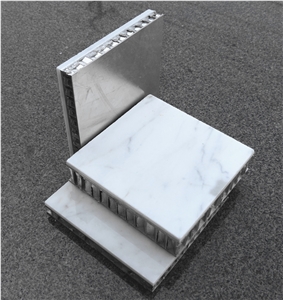Bianco Carrara White Marble Backed Aluminum Honeycomb Panel