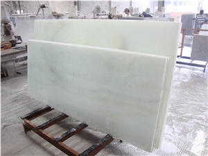 White Jade Composite With Glass Translucent Stone Panel