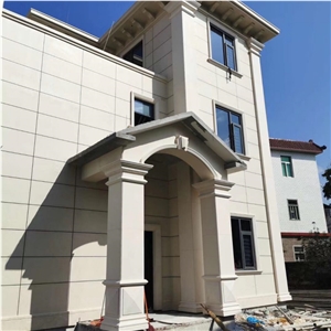 Portugal Beige Limestone Slab House Villa Project Exterior
