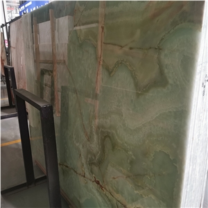 Top Quality Luxury Translucent Green Onyx Slab Tile For Wall