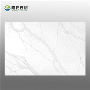 Artificial Quartz Stone Sheet White Calcatta Quartz Slabs