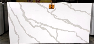 Calacatta White Pure Surface Quartz Slab Large Stock Cheap