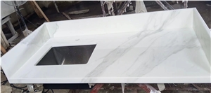 Carrara White  Quartz Counter Tops A Quality Quartz Tops