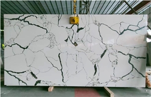 New Carrara White Quartz Artificial Marble Stone On Sale