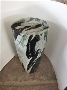Solid Stone Bath Sink Fluted Marble Marquina Pedestal Basin