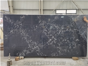Black Quartz Stone Slabs BS-SH-8643
