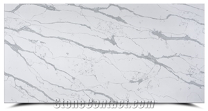 Polished White Artificial Stone Quartz Slabs BS-SH-8638