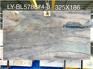 High Quality Polished Ocean Blue Quartzite Slab Tiles Table