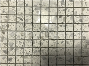 White Terrazzo Mosaic New Trend Floor Tile Square Mosaic