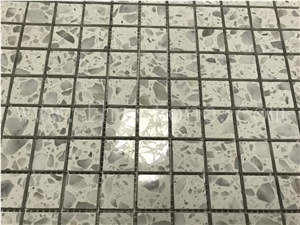 White Terrazzo Mosaic New Trend Floor Tile Square Mosaic