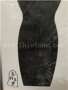 Black Marble Waterjet Stone Painting Cheongsam Women's Gift