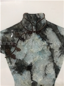 Blue Granite Carved Gift Cheongsam Waterjet Women's Gift