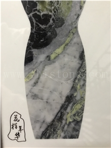 Green Onyx Carved Waterjet Stone Cheongsam Women's Gift