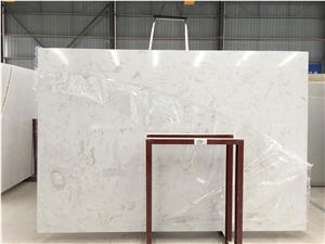 Pure White Artificial Marble Big Slabs With Grey Grain