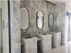 Fantasy White China White Marble Bathroom Design