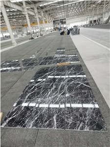 Italy Black Net Vein Marble Slabs Tiles Cut To Size Polished