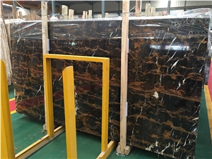 Black And Gold Jade Portoro Gold Marble Slab Hot Sell