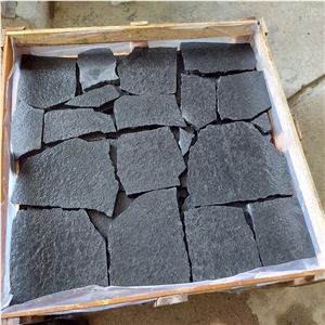 Black Basalt Flagstone Paver Hardscape