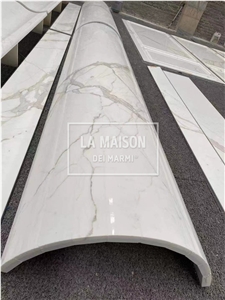 Calacatta White Natural Marble CNC Carved Column Panels