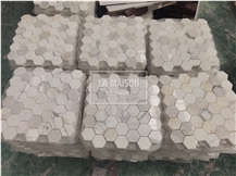 Calacatta White Natural Marble Polished Hexagon Mosaic Tile
