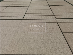 Moca Cream Limestone Hand Chiseled Surface For Outdoor Wall