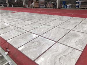 Wooden White Marble Slabs&Tiles Cross-Cut For Flooring Tiles
