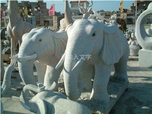 Granite Grey Animal Elephant Sculpture Carving