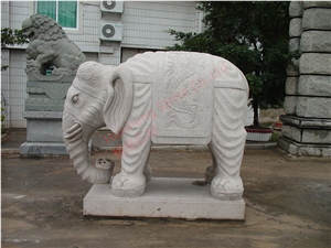 Granite Grey Animal Elephant Sculpture Carving