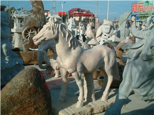 Granite Grey Animal Horse Sculpture Carving