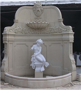Angel Western Style Human Sculptured White Marble Fountains