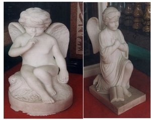 Angel White Marble Statue , Boy Marble Sculptures