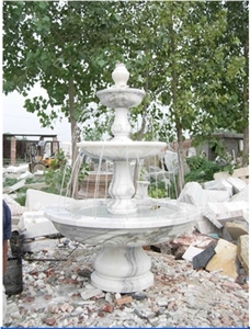 Big Customized Pure White Marble Sculptured Fountains