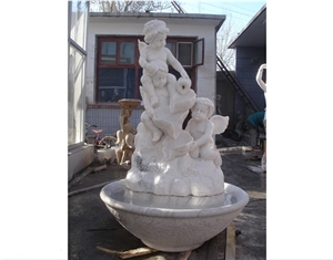 Big Customized Pure White Marble Sculptured Fountains