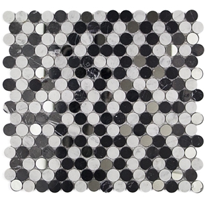 Black Pebble Mosaic Tile, Floor Mosaic Tiles