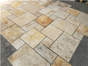 Cheap Beige Travertine Customized Tiles & French Pattern