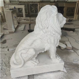 Cheaper White Marble Garden  Lion Statue