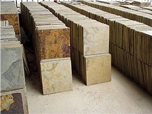 China Rusty Yellow Slate Natural Flooring Tiles
