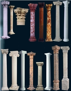 Decorative White Marble Roman Pillar Stone Greek Column