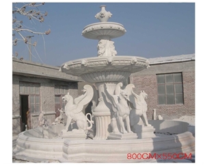 Garden Handcraft Carving Sculptured Beige Limestone Fountain
