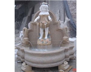 Henan Yellow Limestone Cheap Stone Park Water Fountains