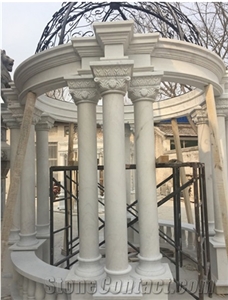 High Quality Beige Marble Sculptured Home Decorated Pillars