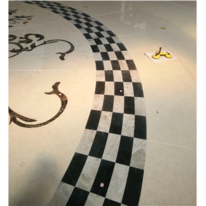 Marble Water Jet Medallion Pattern Hotel Floor Decorative