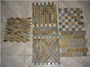 Natural Golden Slate Culture Stone Tiles & Stacked Stone