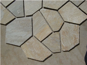 P014 Slate Flagstone Walkway Pavers Flooring Tiles On Mesh