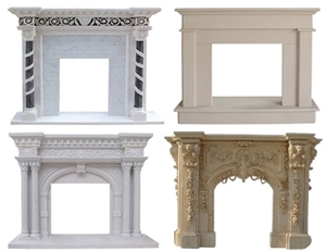 Pure White Marble Carved Fireplace Surround,Fireplace Mantel