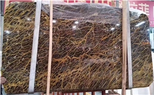 Rome Portoro Marble Black Golden Flower Marble Tiles Slabs