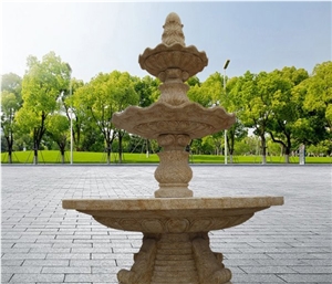 Tall Water Fountain,Pure White Marble Fountain Carved