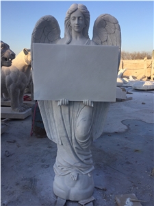 White Marble Angel Carved Monuments,Headstones