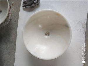 White Marble Sink & Basins For Bathroom Wash
