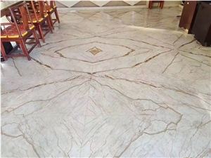 White Marble With Brown Coffee Veins & Grains Tiles